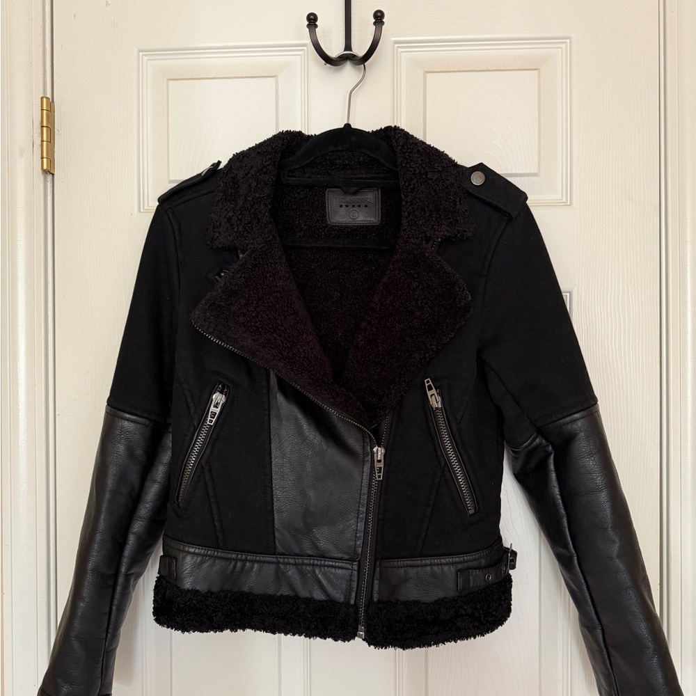 Women's Blank NYC Leather Sherpa Jacket